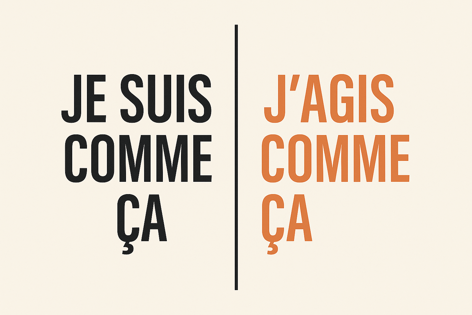 La différence entre je suis comme ça et j'agis comme ça